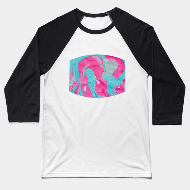 Pink & Blue Marble Swirl Baseball T-Shirt by KindlyHarlot
